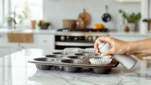 Preheating oven and preparing muffin tin
