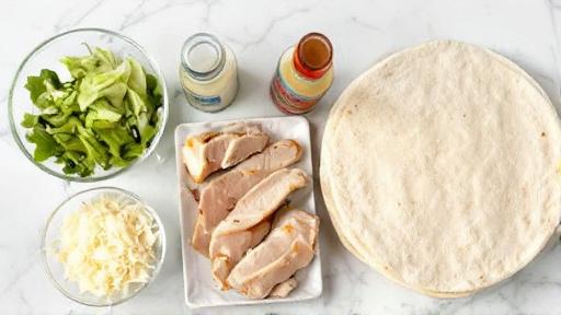 Ingredients for Chicken Caesar Wrap